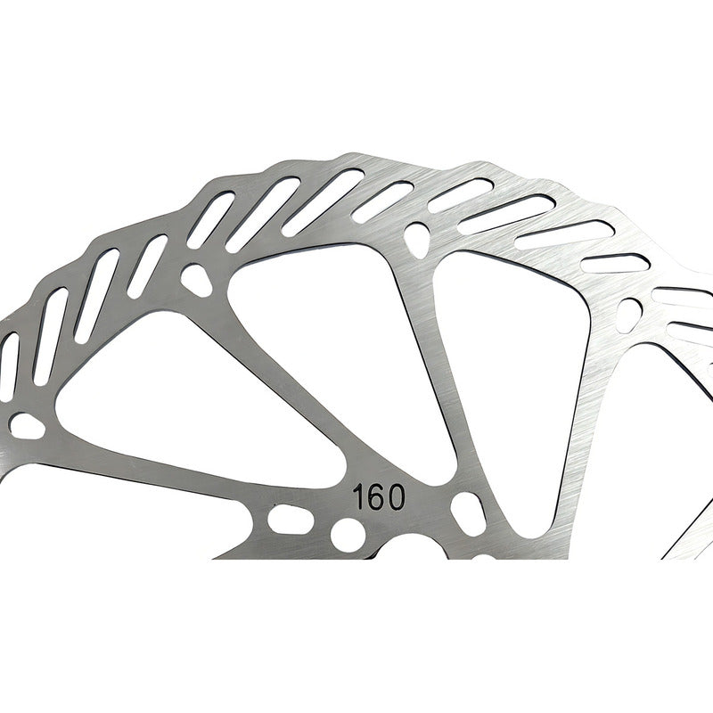 Disco Freno Tektro 160mm Flow 6 Tornillos Compatible Shimano Sram Plateado