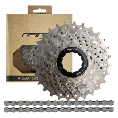 Pacha Gw 8v Bicicleta Ruta 11-28 + Cadenilla Shimano 8v Hg40 11 28 Gris