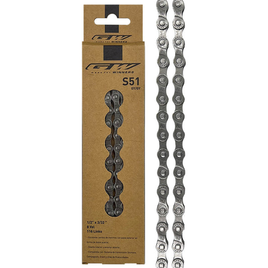 Cadena Bicicleta 8 Velocidades Gw S51 Ruta Mtb Color Gris