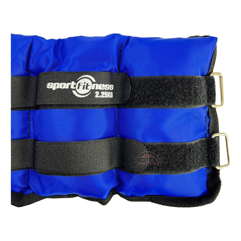 Kit 2 Pesas Tobilleras 2.25kg C/u Sportfitness Graduables Azul