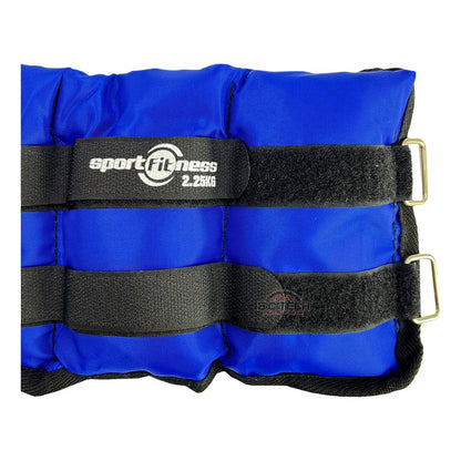 Kit 2 Pesas Tobilleras 2.25kg C/u Sportfitness Graduables Azul