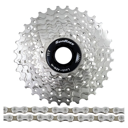 Pacha 10 Vel. Sunrace Ms1 11-34 Ruta + Cadena Shimano Hg54 11 34 Plateado