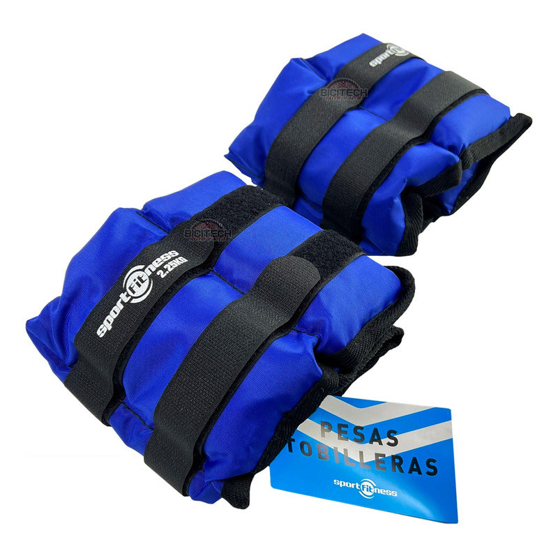 Kit 2 Pesas Tobilleras 2.25kg C/u Sportfitness Graduables Azul