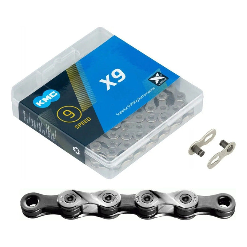 Cadena Kmc X9 9v 18v 27v C/cierre Mtb Ruta 116 Esl - Celero