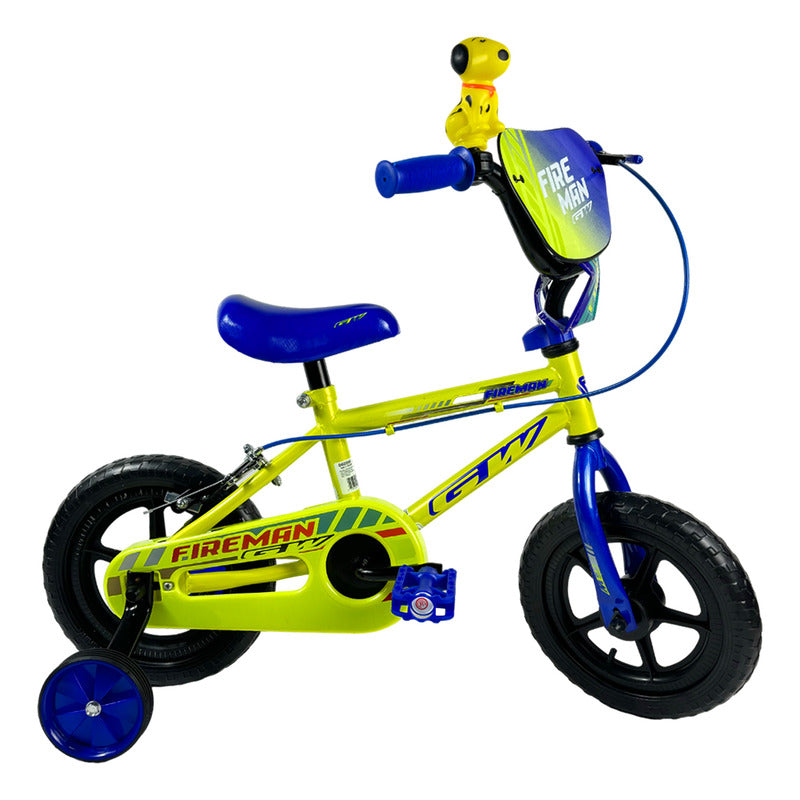 Bicicleta Bmx Niño Niña Rin 12 Gw Fireman Ruedas Auxiliares