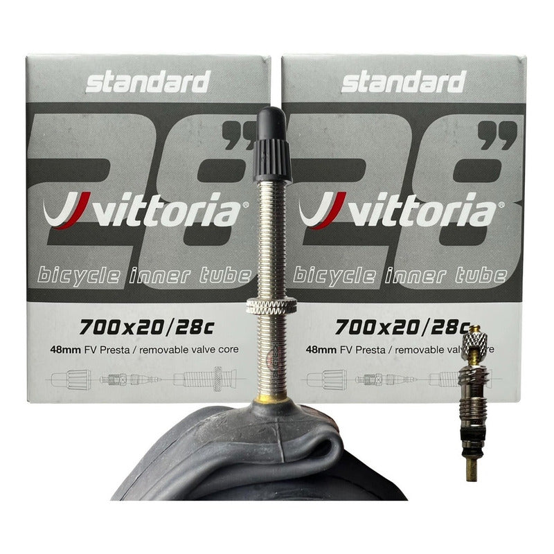 Kit De 2 Cámaras 700x20/28 Vittoria Valvula Presta Removivel