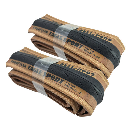 2 Llantas Plegab Cara Café Ruta Good Year Eagle Sport 700x25 Marrón