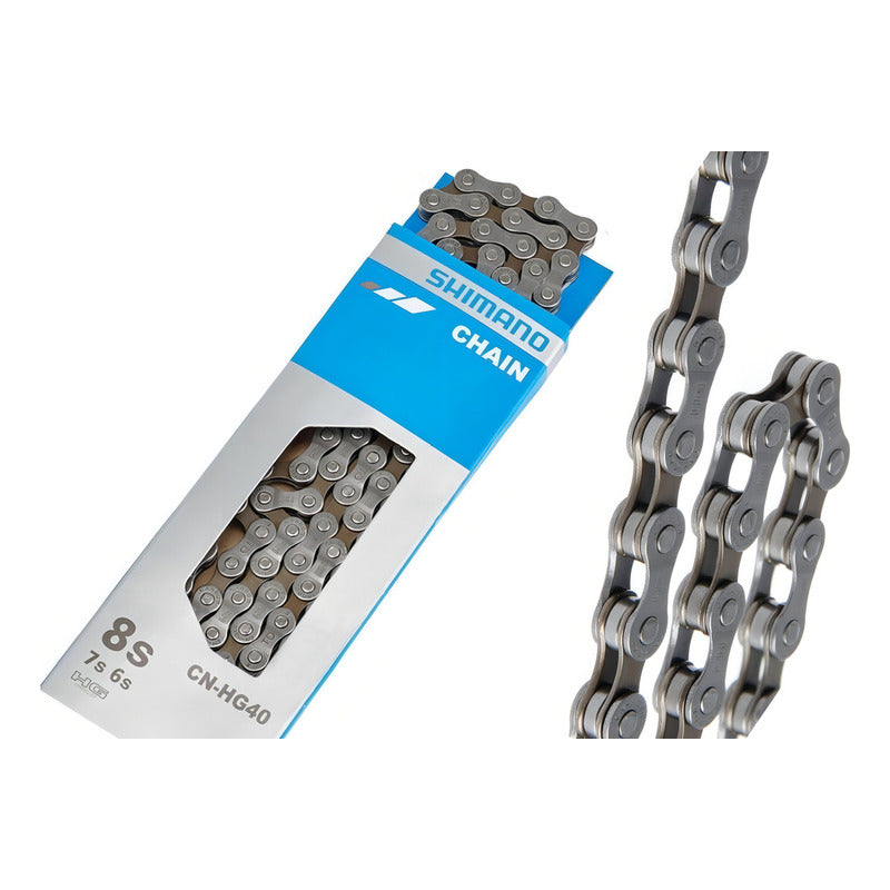 Cadena De Bicicleta Shimano Hg40 8v 116 Eslabones Quick Link
