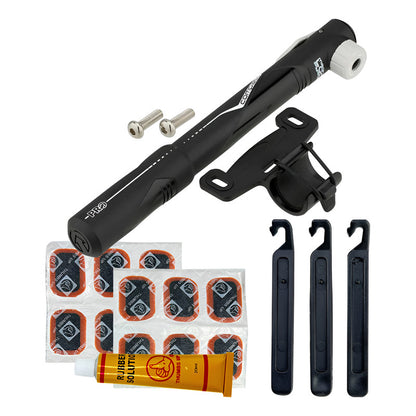 Kit Desvare Inflador Pro Telescópico+ Palancas+ Parches X12u Negro