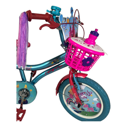 Bicicleta Niña Gw Princess Story R 16 Ruedas Apoyo 4-7 Años Turqueza/rosado 16