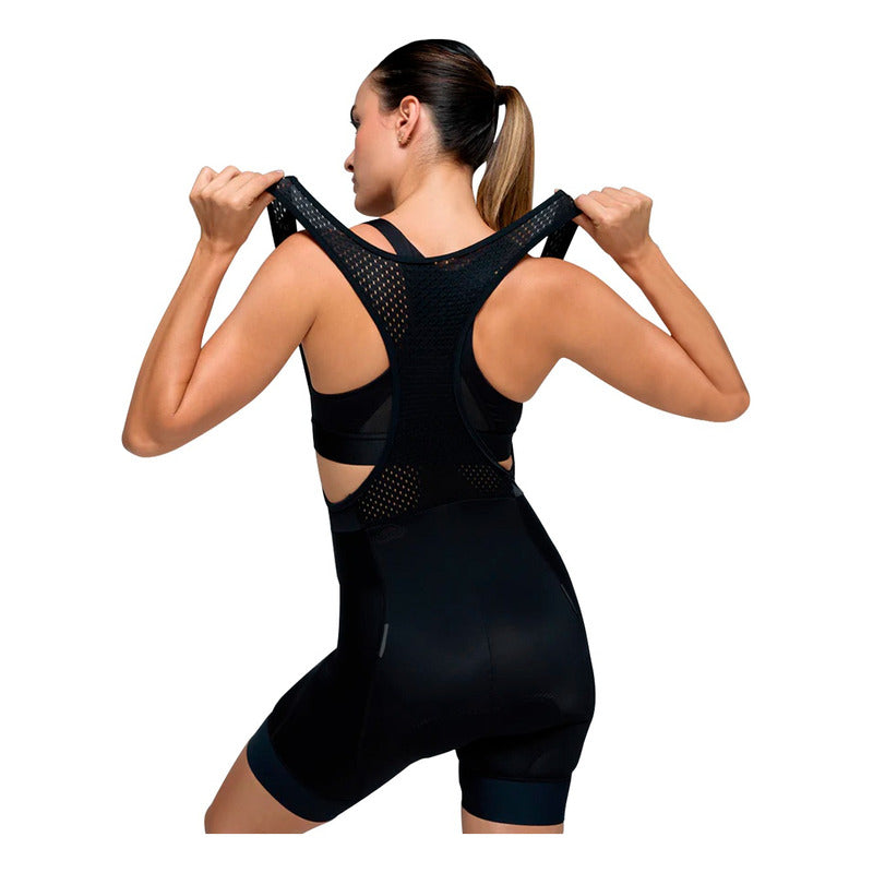 Licra Pantaloneta Ciclismo Givelo Mujer Con Cargaderas Negro Lisa S