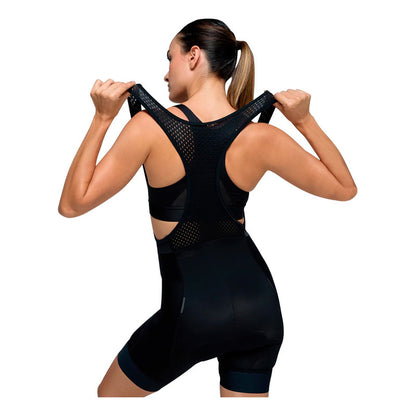 Licra Pantaloneta Ciclismo Givelo Mujer Con Cargaderas Negro Lisa S