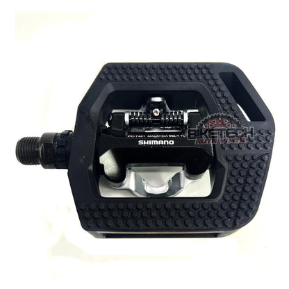 Pedales Doble Propósito Shimano T421 Clickr Con Calas Mtb Negro Nocturno
