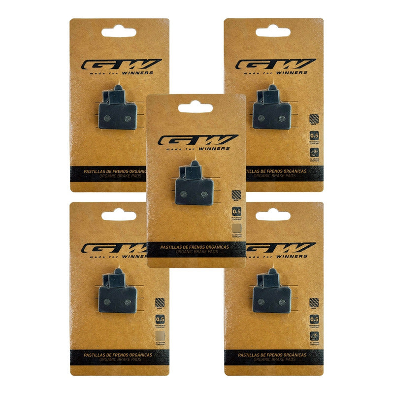 5 Pastillas Gw Para Freno Disco Shimano Mt200 Y Logan