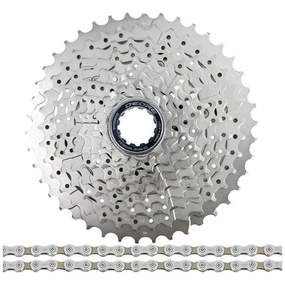 Cassette Pacha 10v Shimano M4100 11-46 + Cadena Shimano Hg54 Plateado