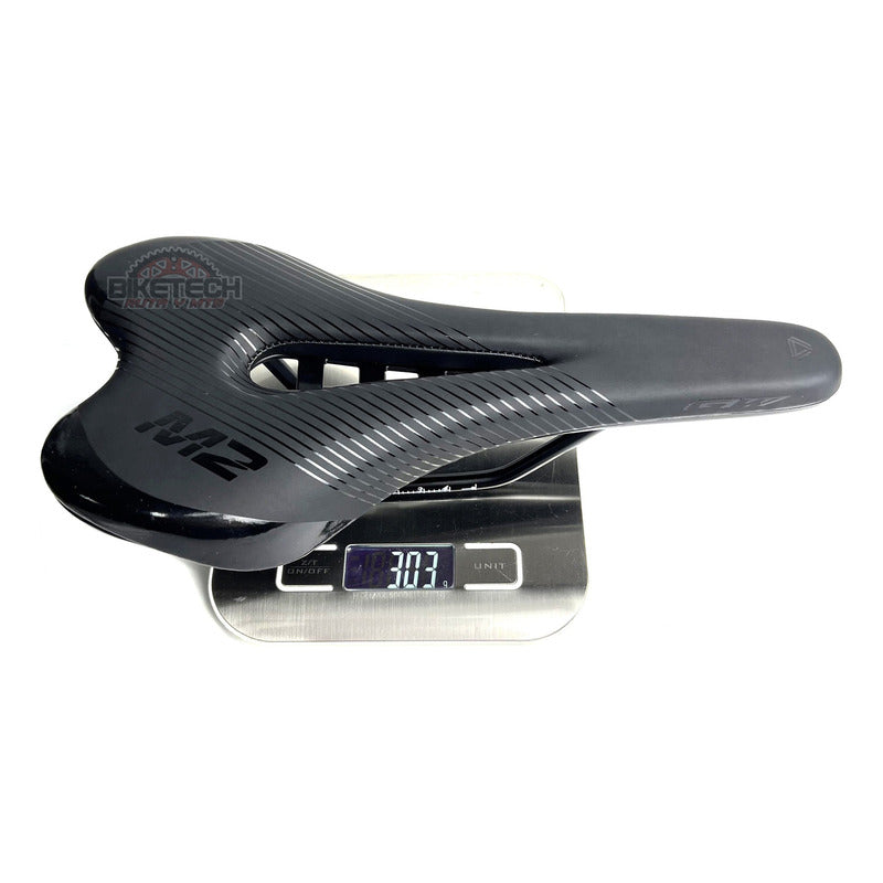 Sillín Antiprostatico Gw M2 Para Bicicleta De Mtb / Ruta Negro 25.5 Cm 14.2 Cm