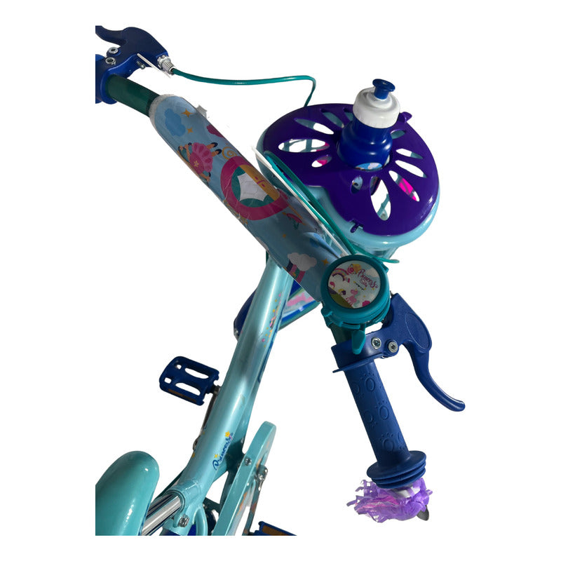 Bicicleta Niña Gw Princess Story R 16 Ruedas Apoyo 4-7 Años Azul/aguamarina